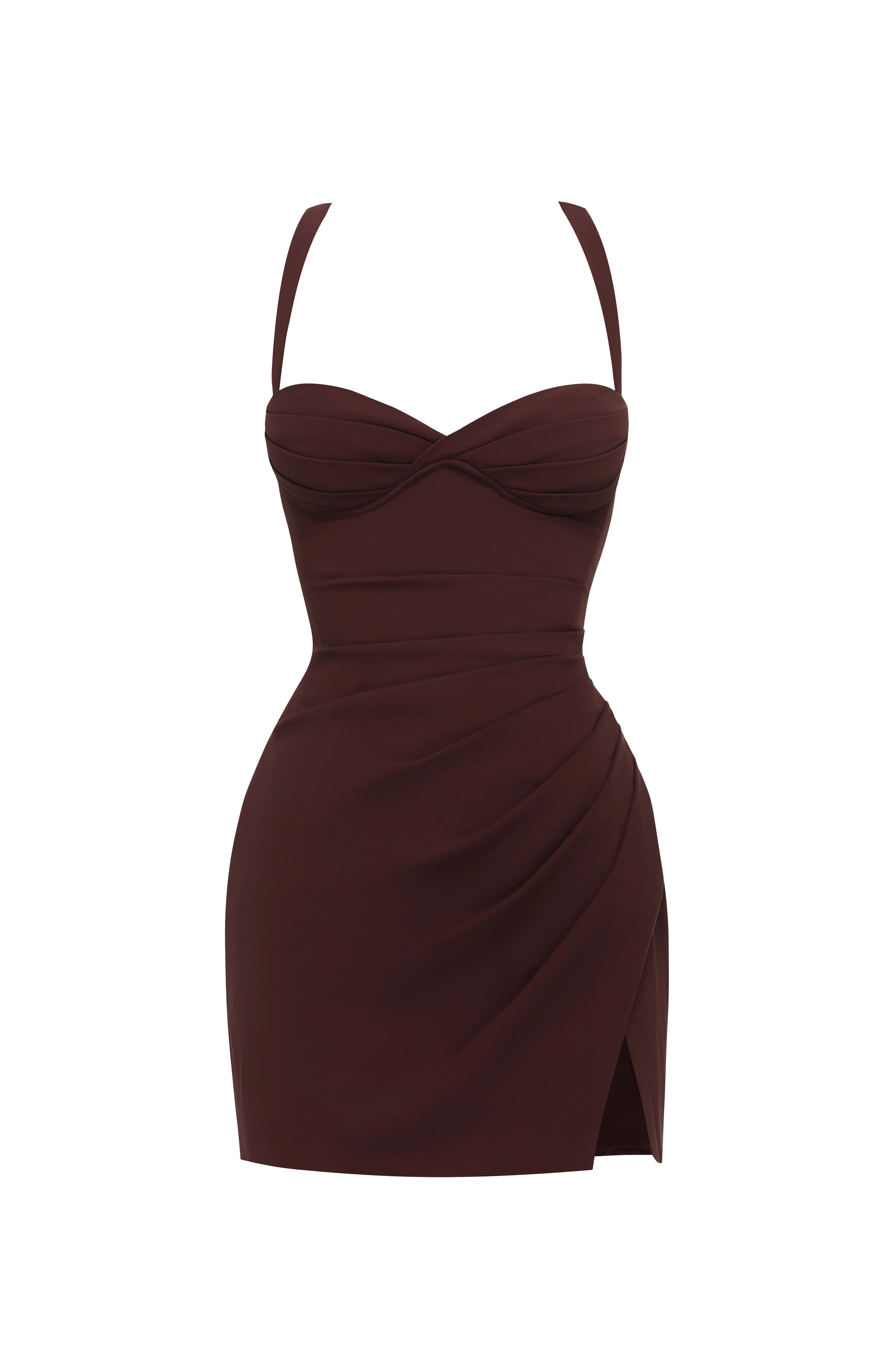 Everette Mini Dress - Plum Brown