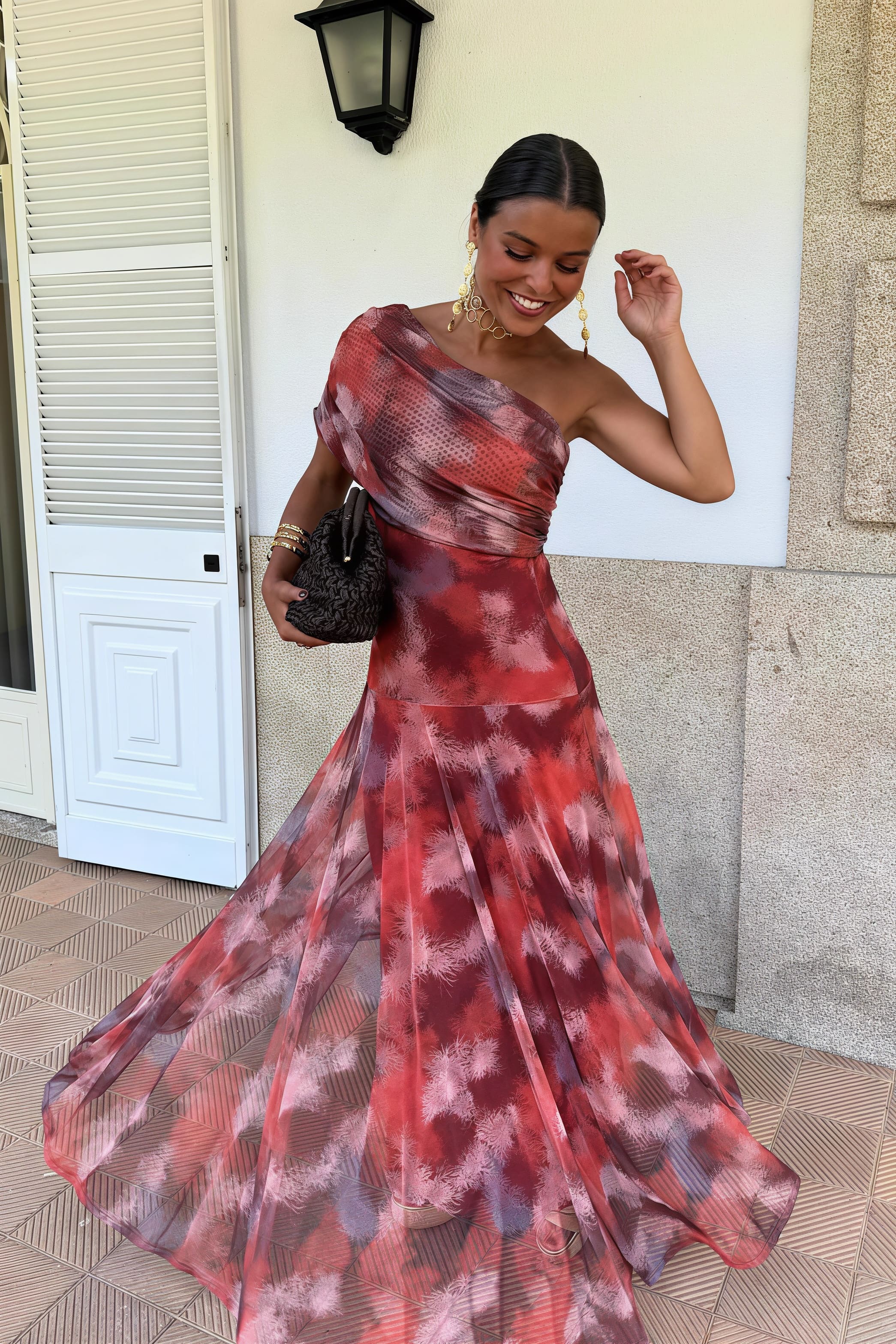 Floral Print Ruched Flared A-Line Vacation Mini Dress