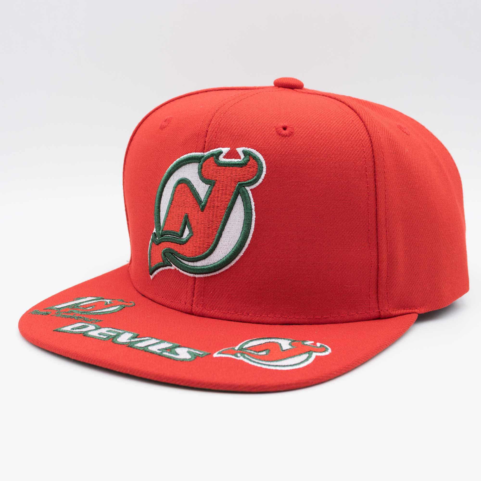 New Jersey Devils Hat Trick Mitchell & Ness Snapback NHL Cap Red