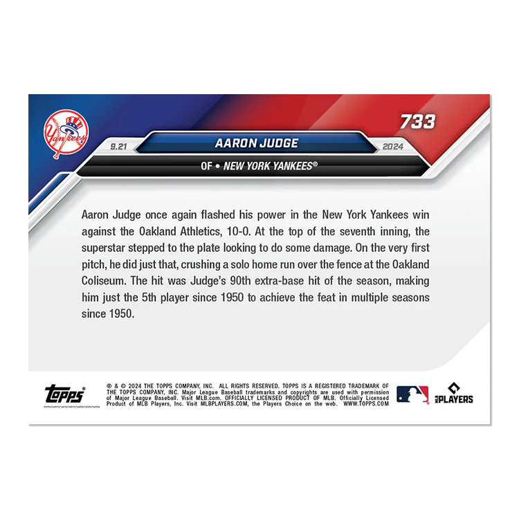 Aaron Judge - 2024 MLB TOPPS NOW® Card 733