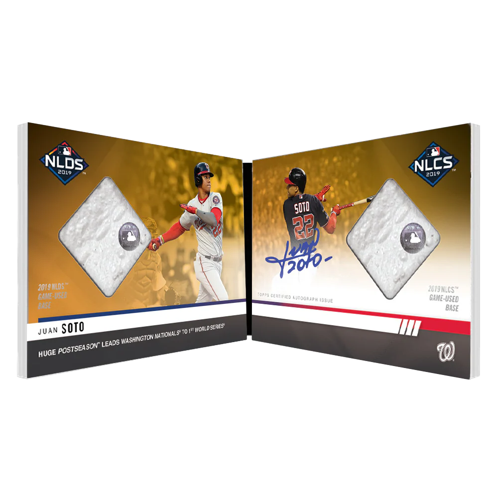 On-Card Auto Relic Book Card # to 1 - Juan Soto - MLB TOPPS NOW® Card BC1E