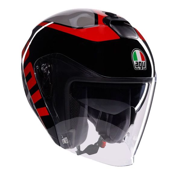 Casque jet AGV IRIDES - VALENZA - Gris / RougeRef : AG1067