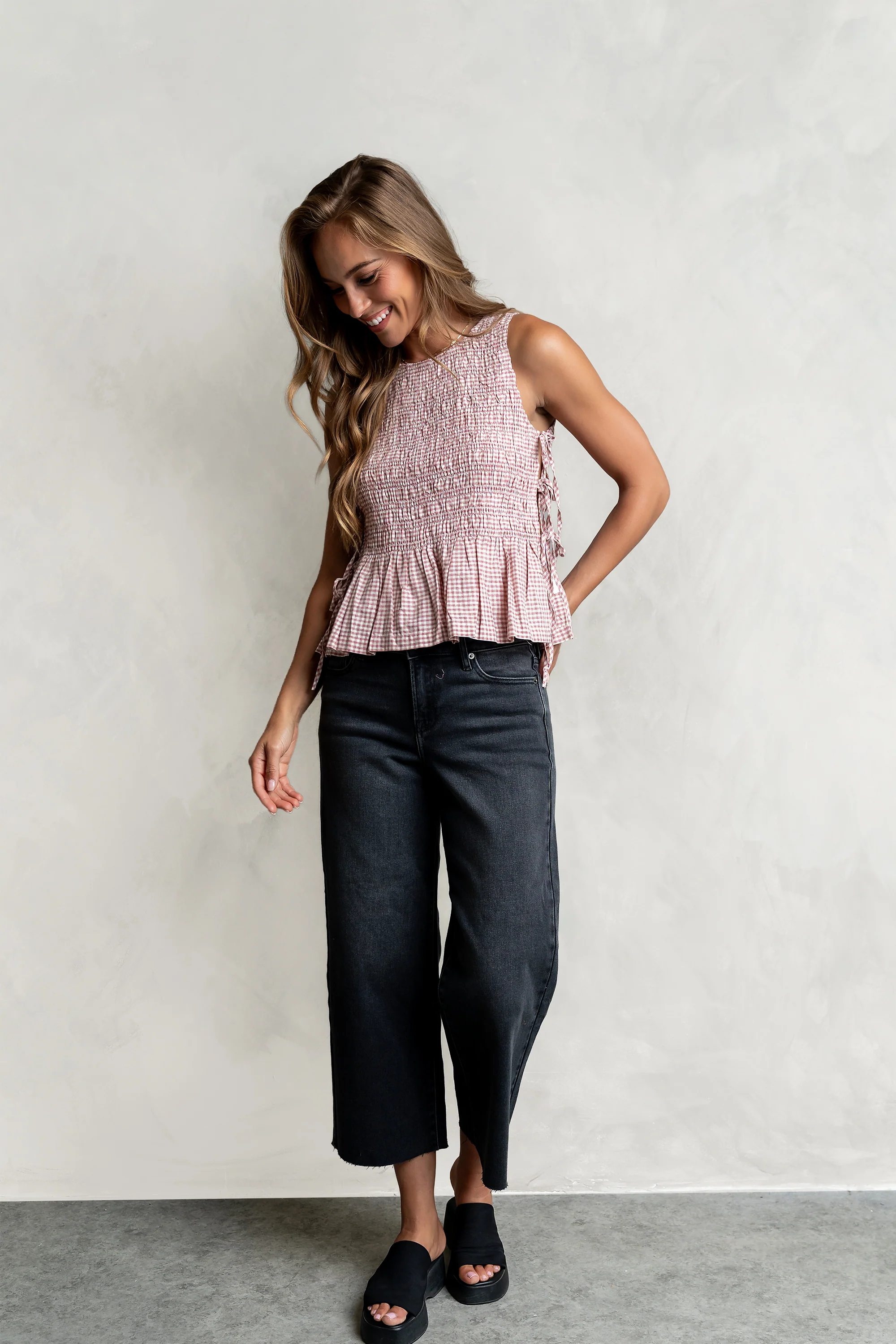 Jeremy Smocked Blouse in Berry