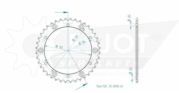 Esjot 40-Tooth SprocketRef: Esjo00121A / 12113018