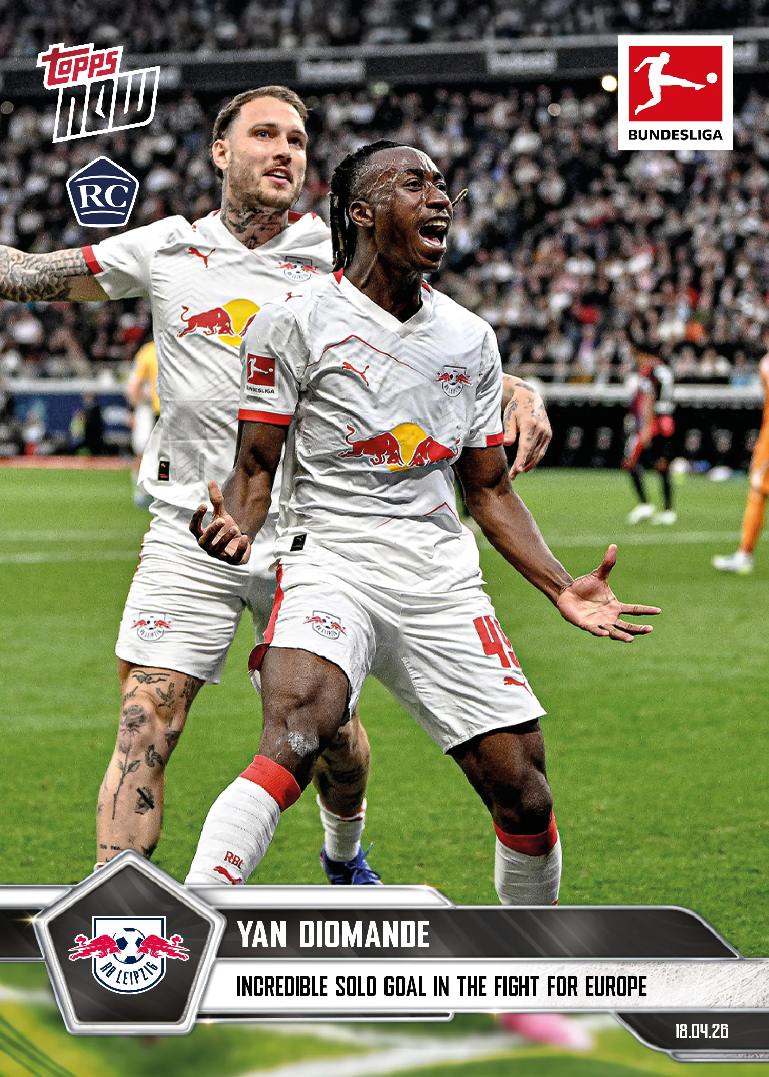 Yan Diomande - 2025-26 Bundesliga Topps NOW® - Card 174 - PR: 2058