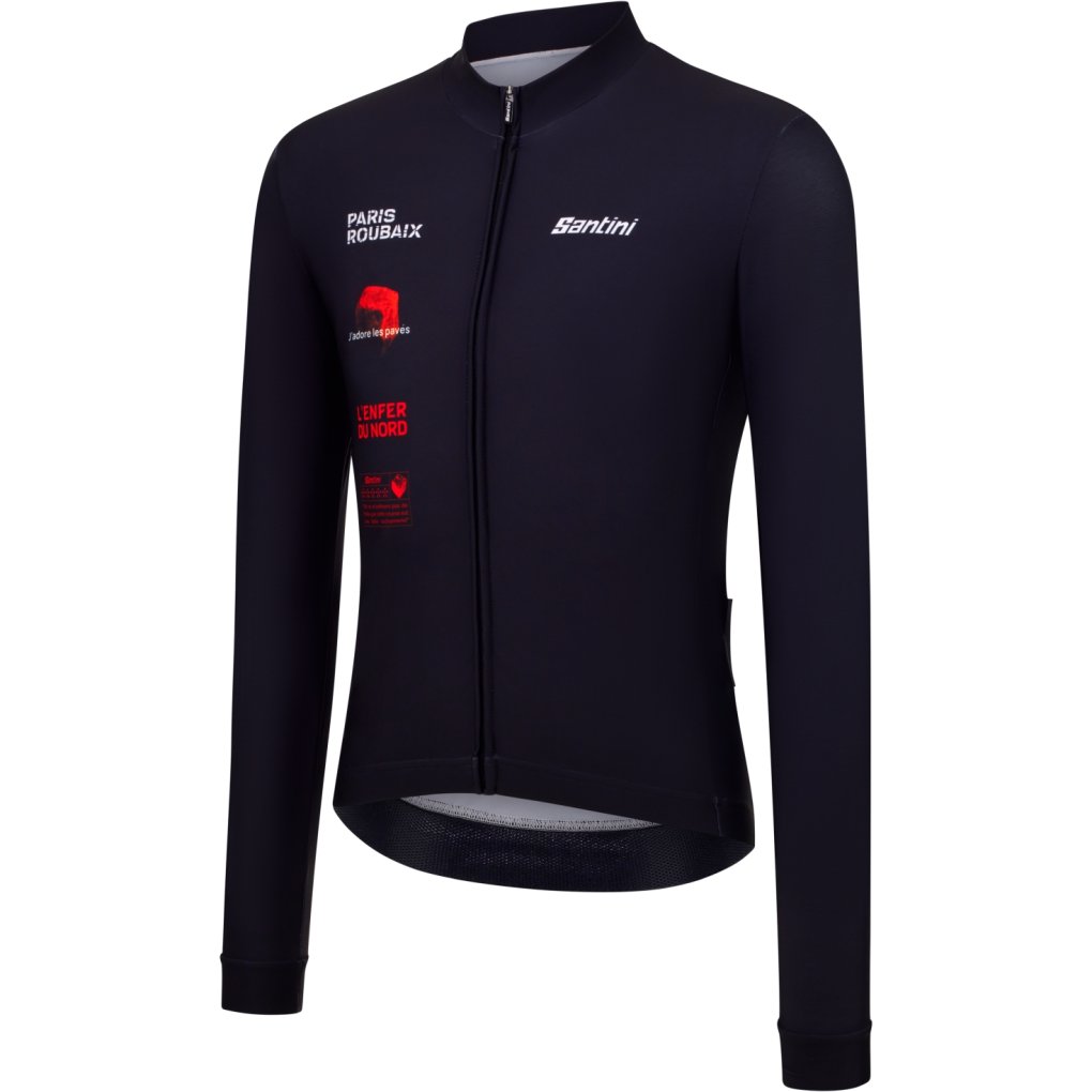 Santini Paris-Roubaix Long Sleeve Jersey Men RE218675CPAVES - black NE