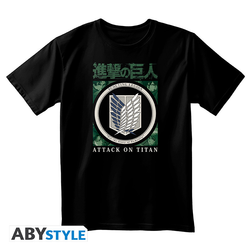 ATTACK ON TITAN Unisex black Tshirt Scout Legion