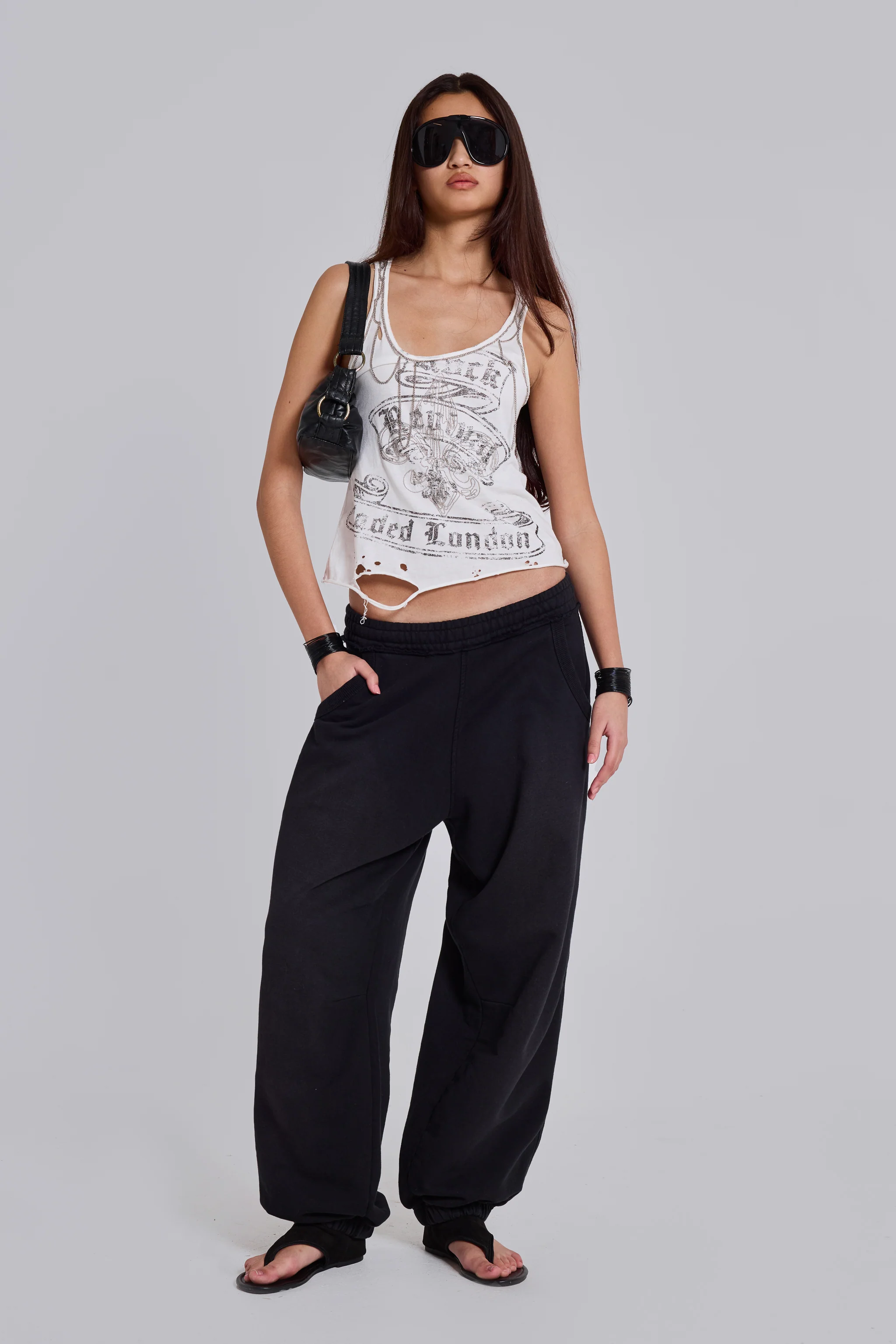 Black Cuffed Baggy Monster Joggers
