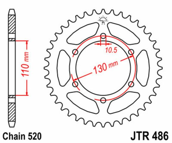 Couronne JT. acier standard 486 - 520Ref : JTC01012A / 1075064007