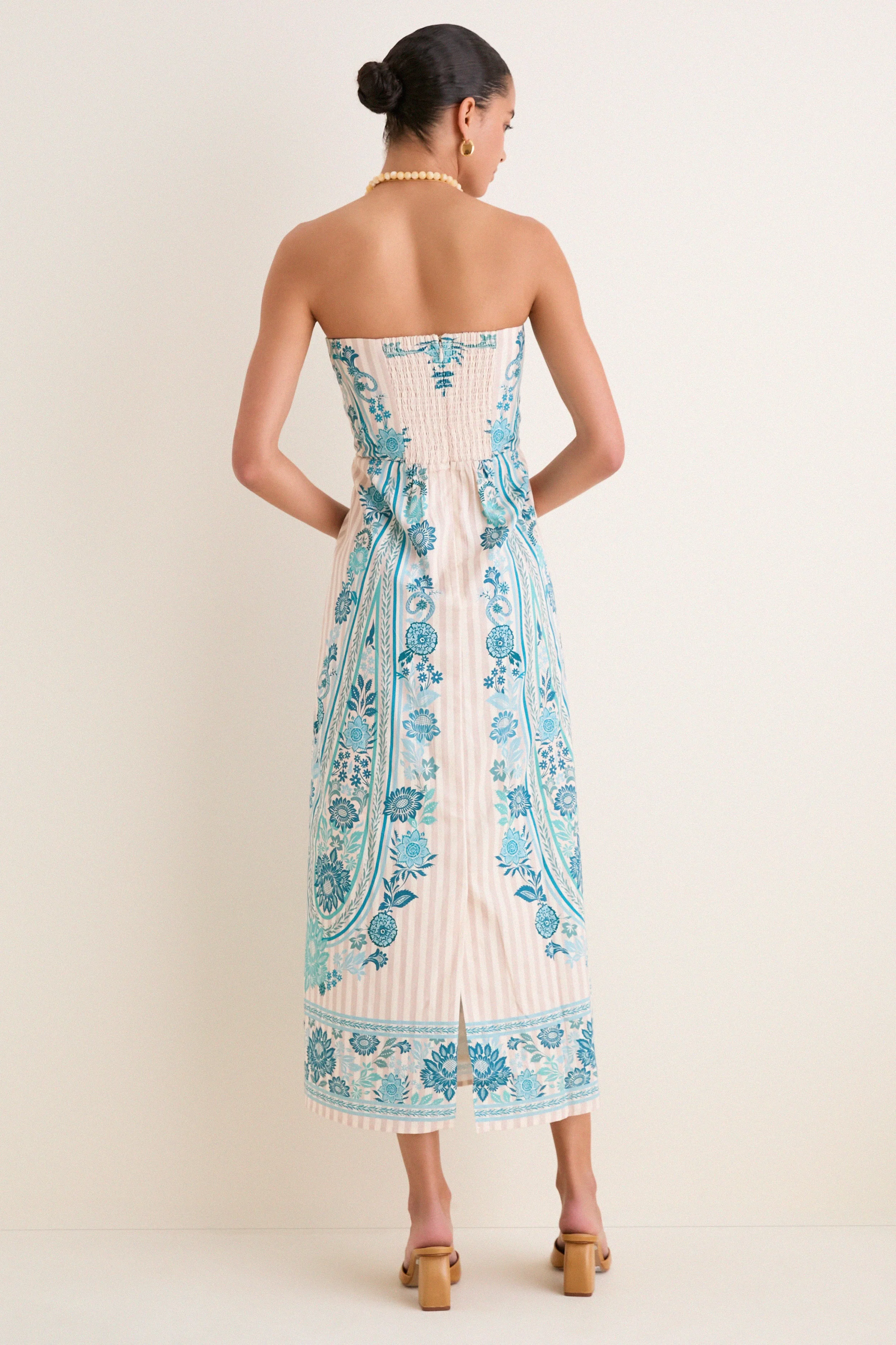 Paisley Stripe Dalton Midi Dress