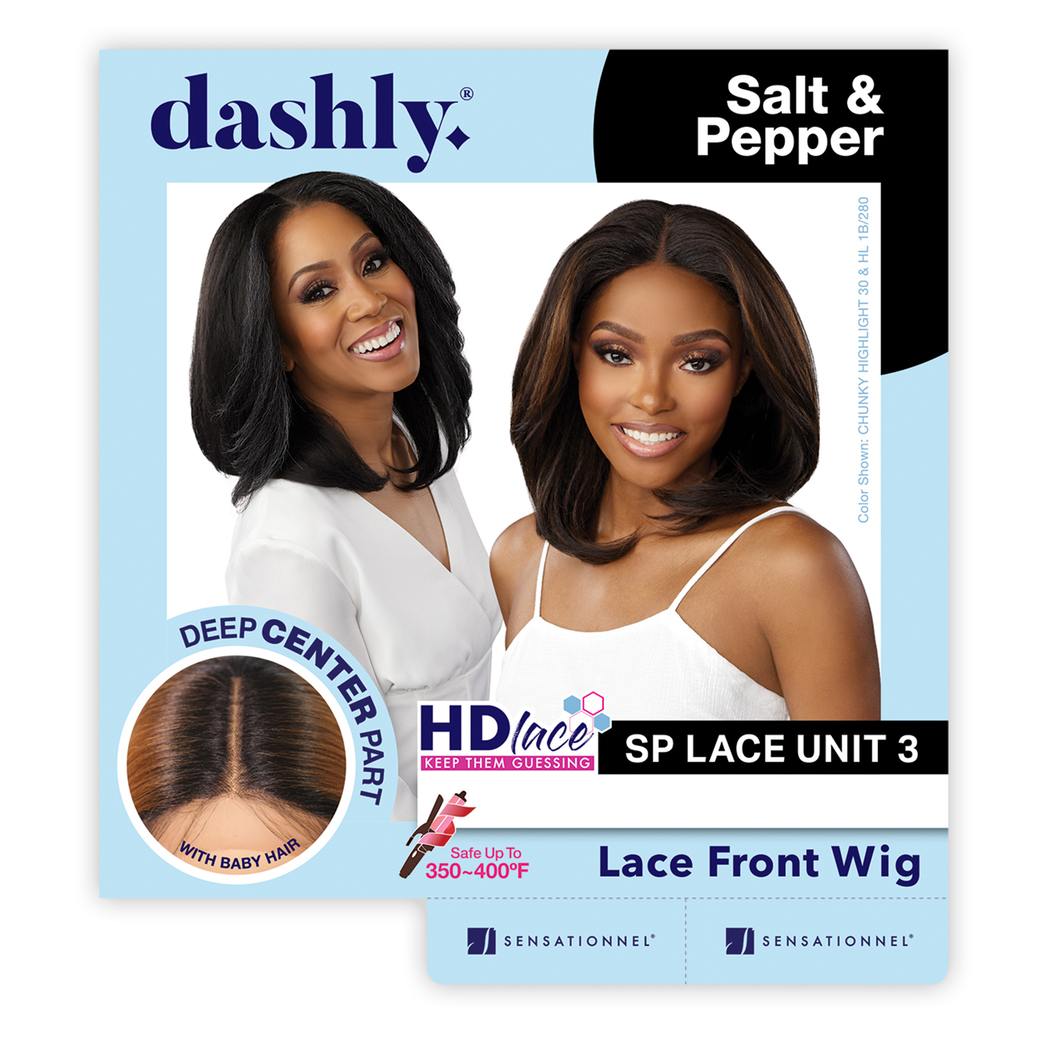 Sensationnel Dashly HD Lace Front Wig Salt N Pepper SP Unit 3