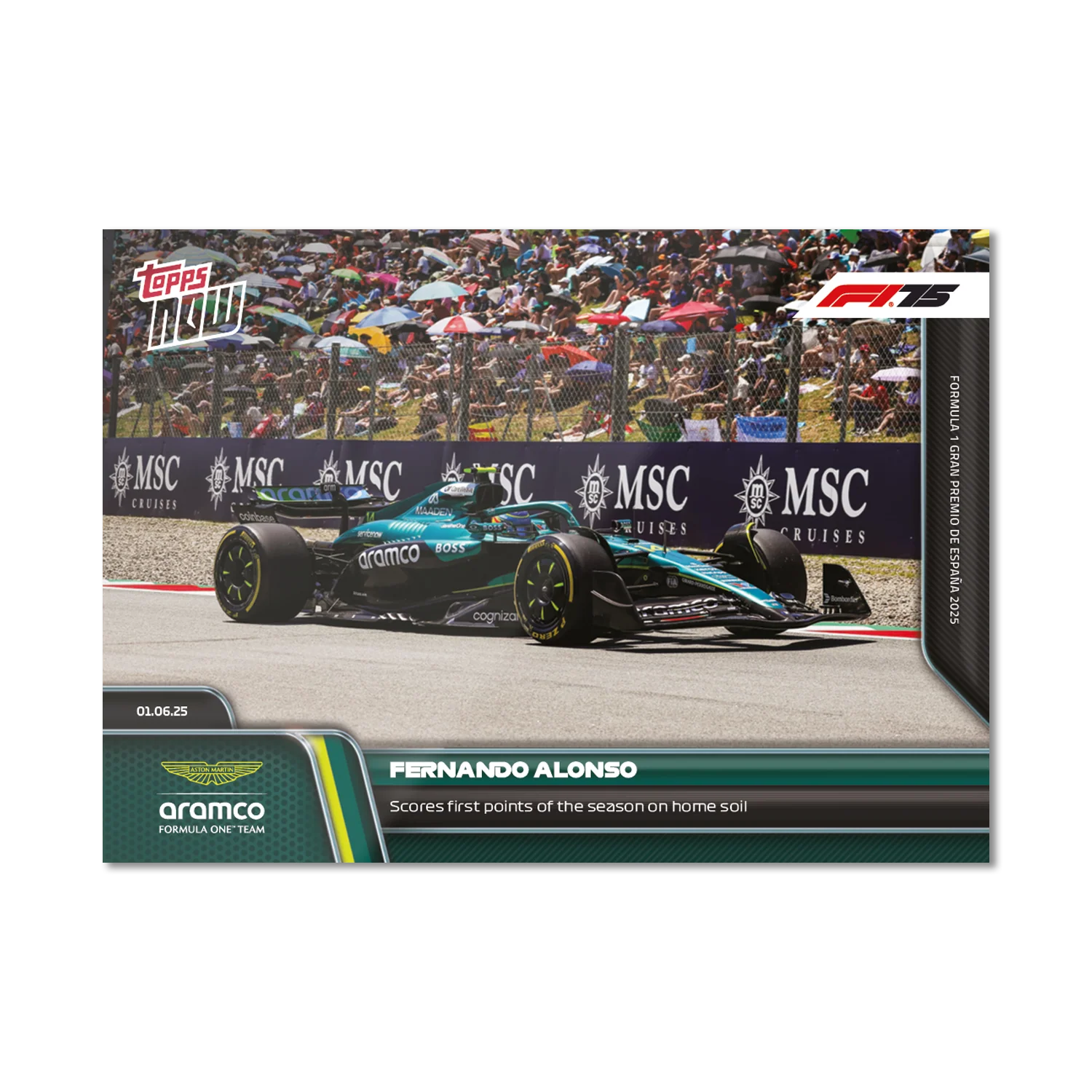 Fernando Alonso - 2025 Formula 1® Topps NOW® - Card 43