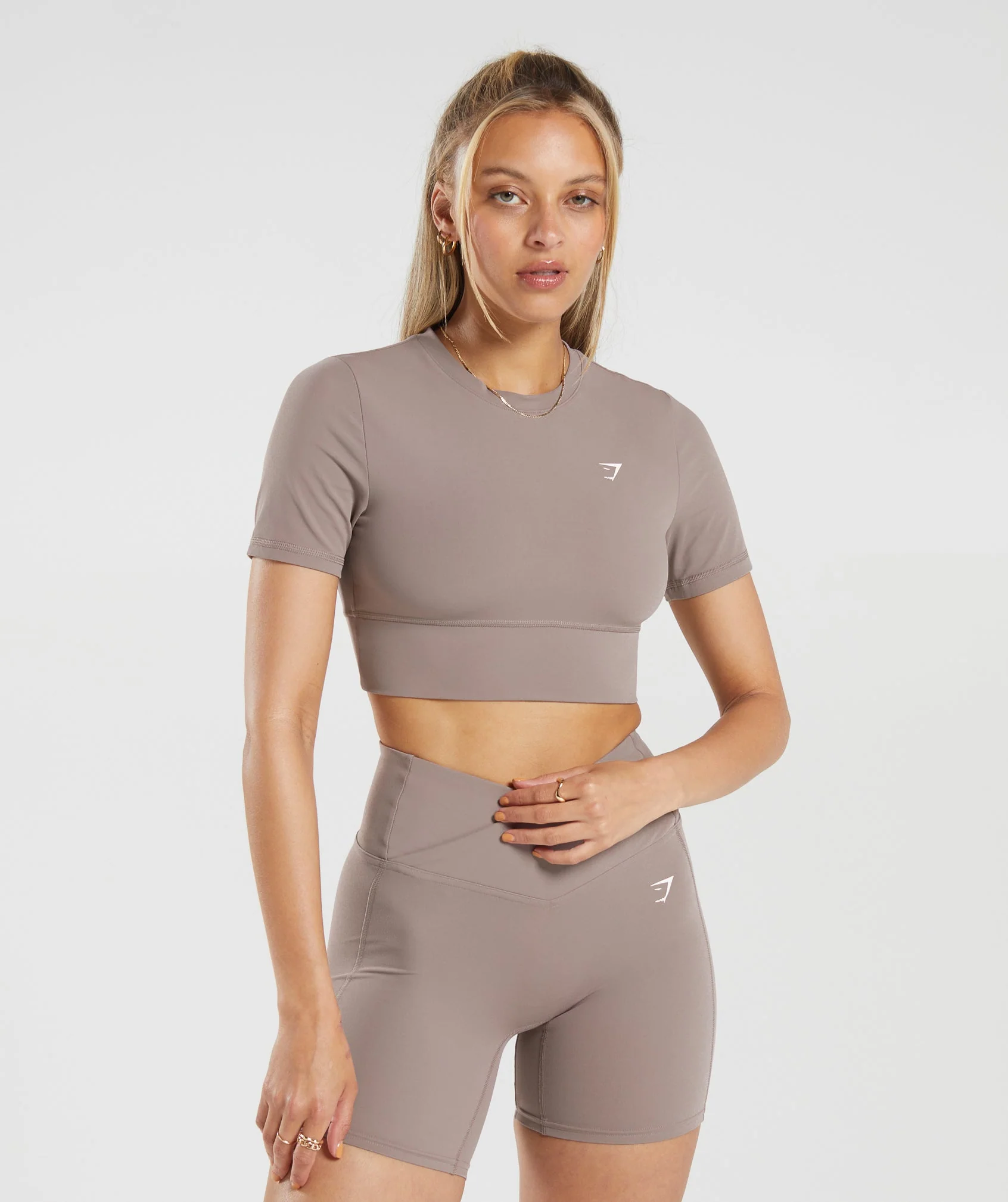Crossover Crop Top Washed Mauve