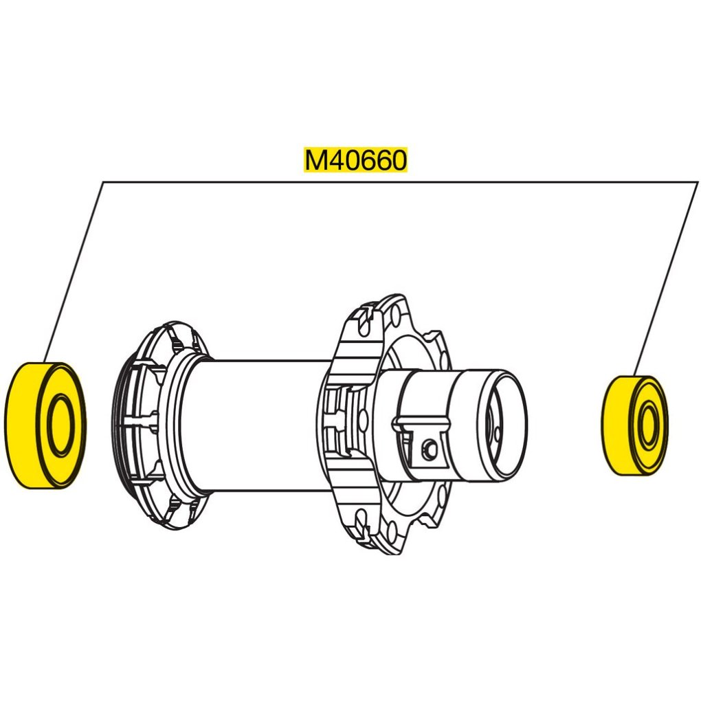 Mavic Rear Wheel Hub Bearings 608 + 6001 - 8x22x7mm + 12x28x8mm - M40660