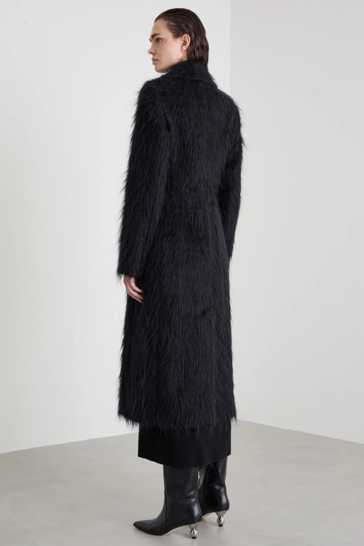 Alpaca blend coat - BLACK