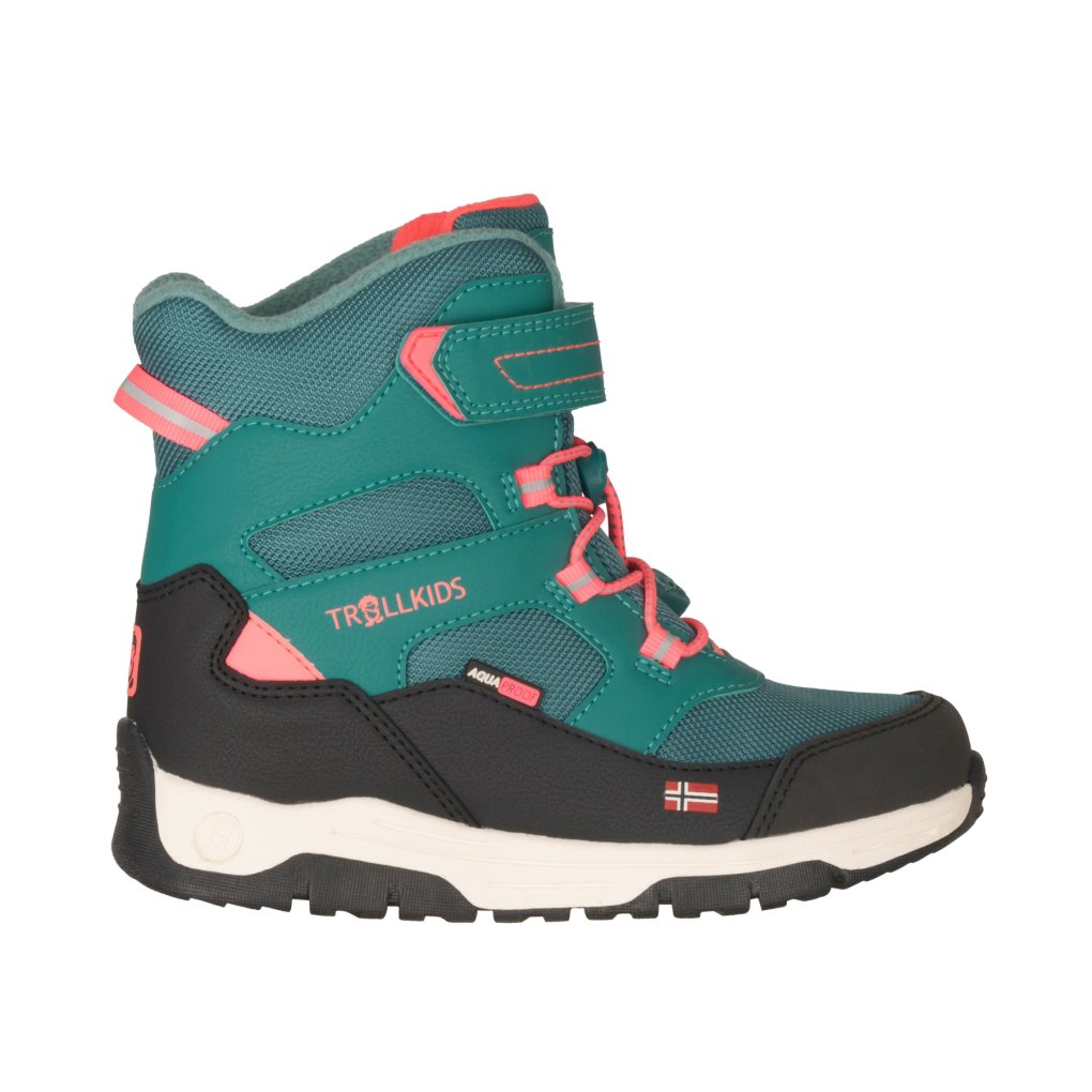 Trollkids Lofoten PRO Winter Boots Kids - Dusty Teal/Black/Coral Pink