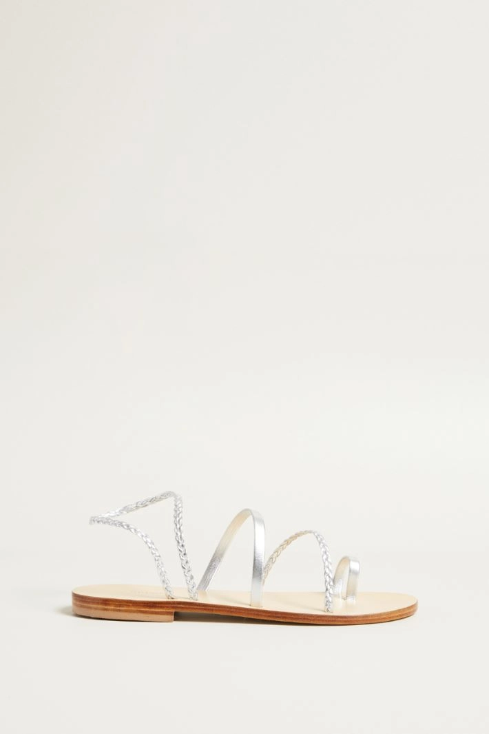Leather sandals - SILVER