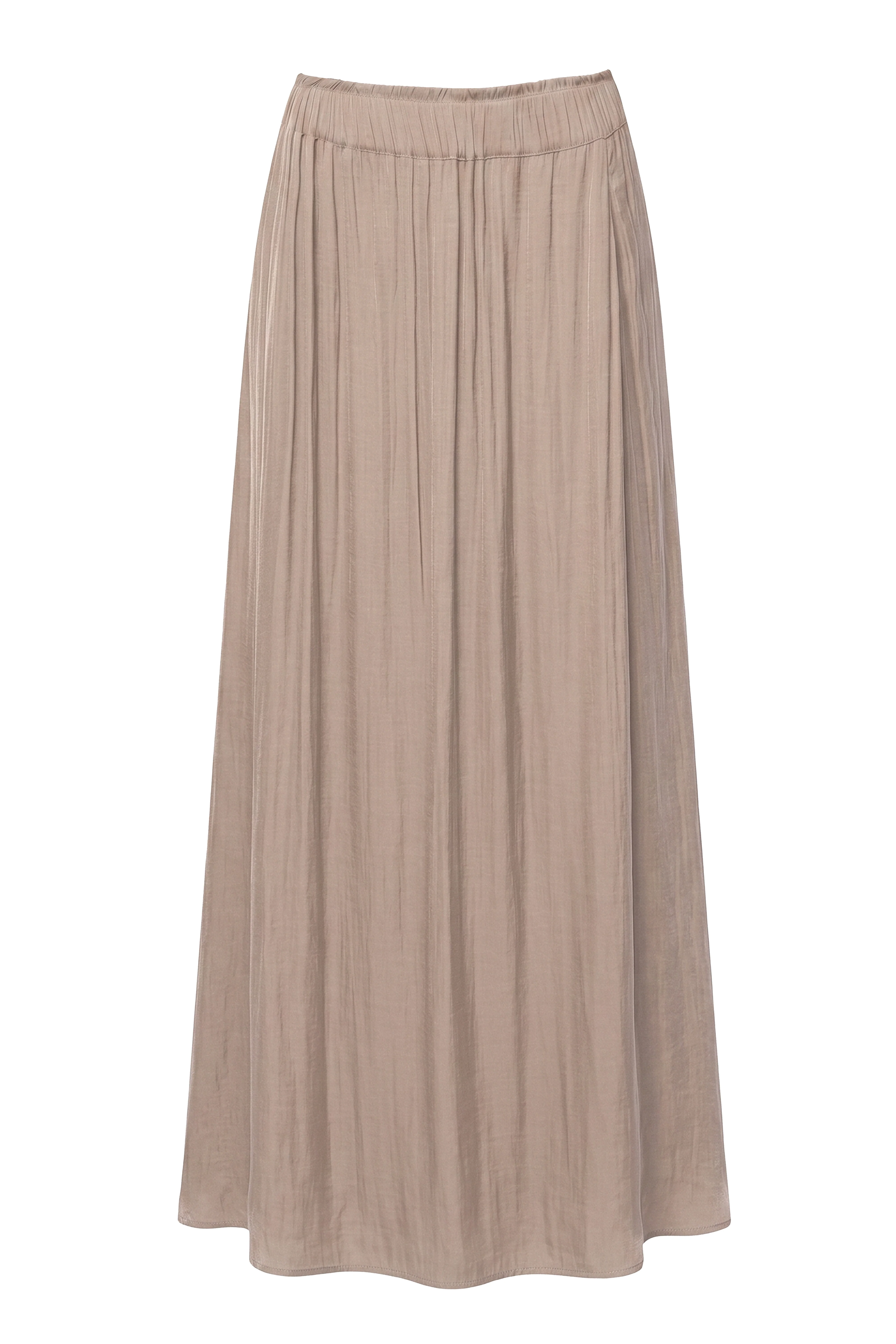 Beige River Satin Maxi Skirt