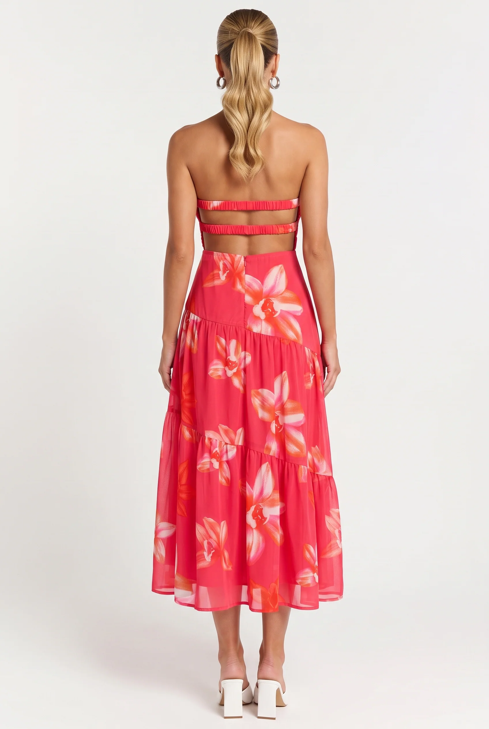 Bloom Vista Strapless Midi Dress