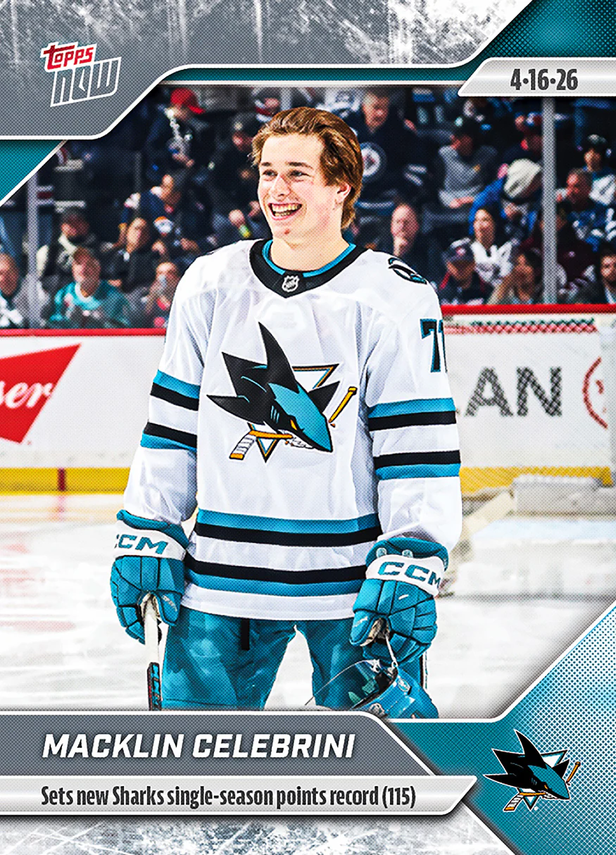 Macklin Celebrini - 2025-26 NHL Topps NOW® - Sticker # 150 Pack - PR: 2855