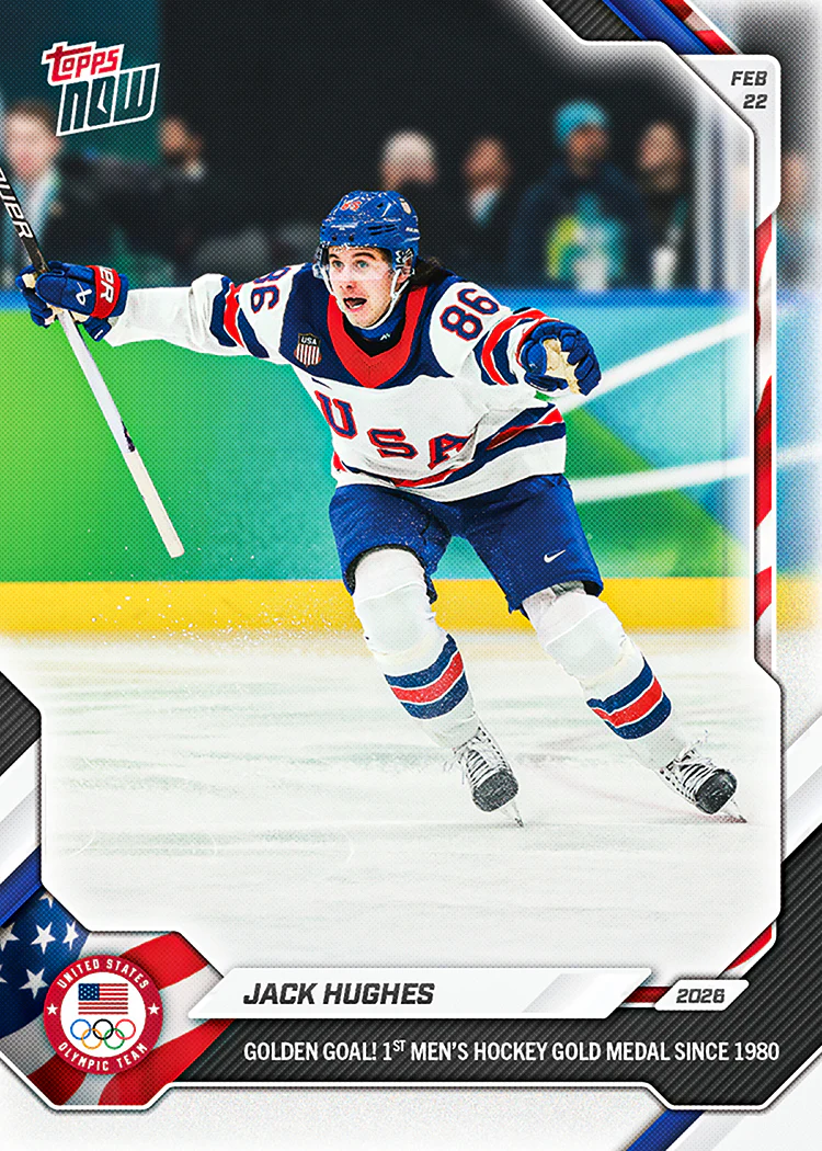 Jack Hughes - 2026 Olympics Topps NOW® - Card 18 PR: 332,447