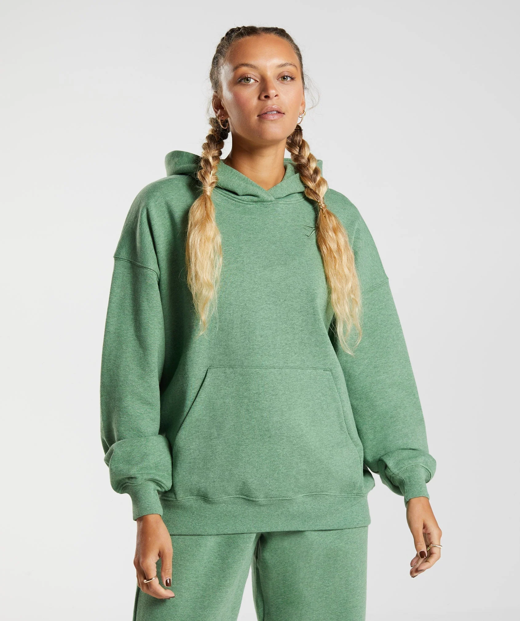 Rest Day Sweats Hoodie Crocodile Green Marl