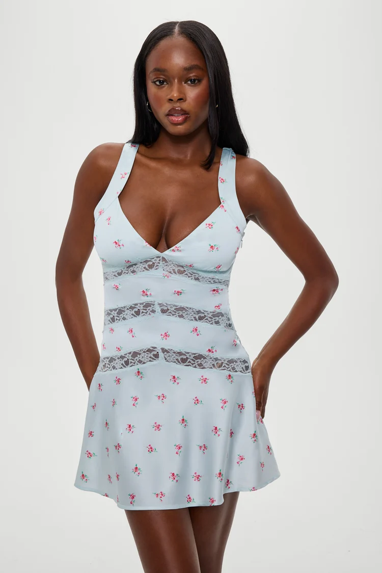Sedona Satin Lace Mini Dress