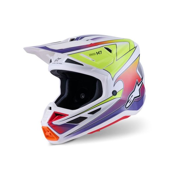 Casque cross Alpinestars S-M7 FUSE 2026 - Blanc / JauneRef : AP4052
