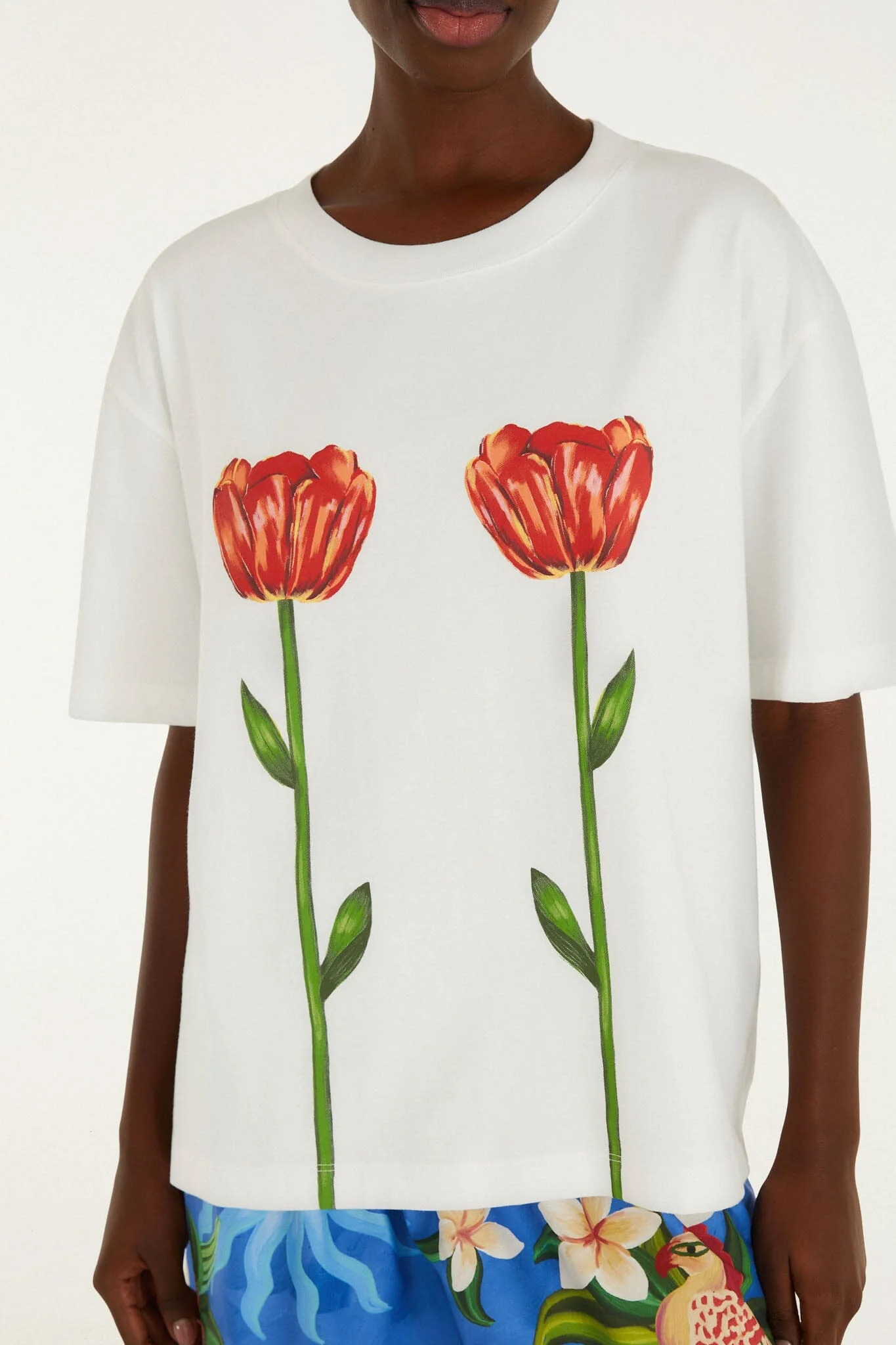 White Tropical Rose  T-Shirt