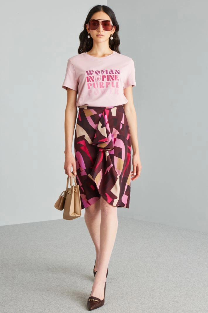 Tulip ruffled skirt - BURGUNDY PINK