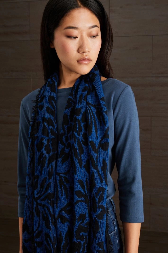 Gauze stole - BLUE BLACK