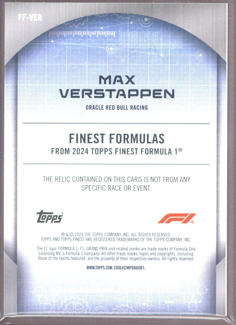 2024 Topps Finest F1 Max Verstappen Finest Formulas PATCH 24/50