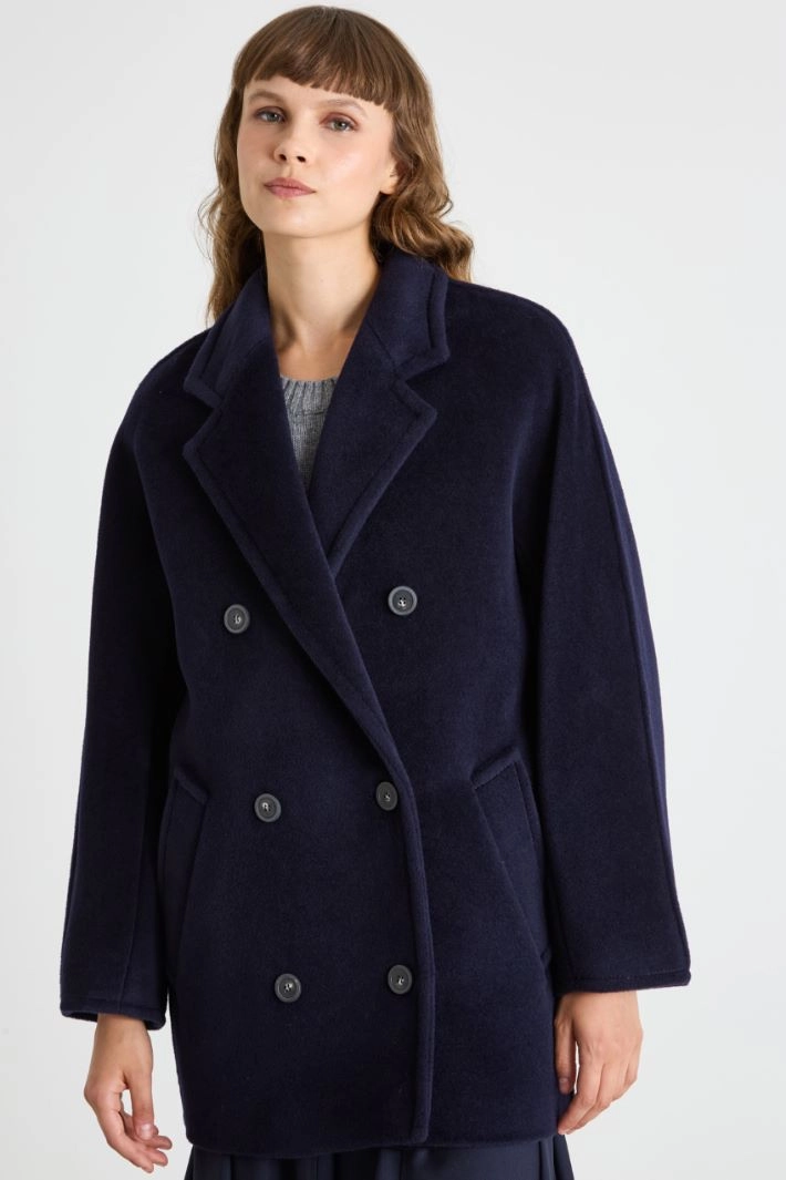 Double-breasted pea coat - BLUE