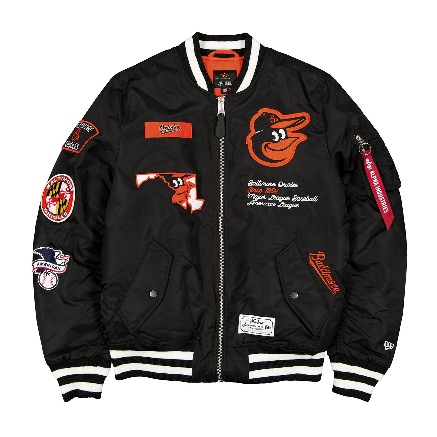 Baltimore Orioles Alpha Industries MA-1 MLB Bomber Jacket Black