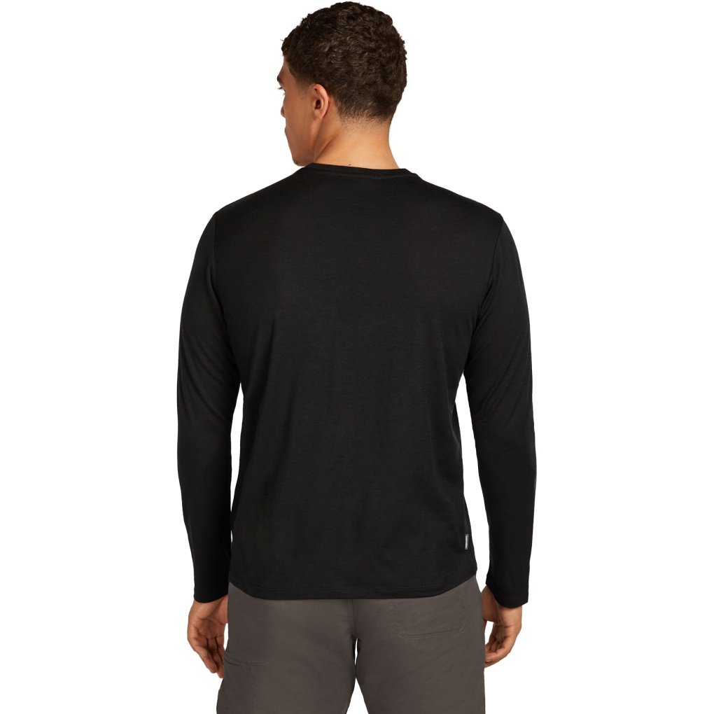 Icebreaker Merino 150 Tech Lite Longsleeve Shirt Rainer Ridge Men - Black