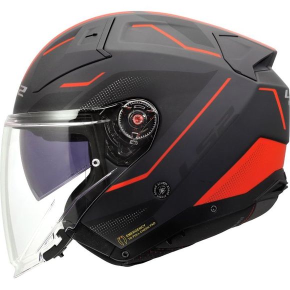 Casque jet LS2 OF603 INFINITY II - VEYRON - Noir / RougeRef : LS0798