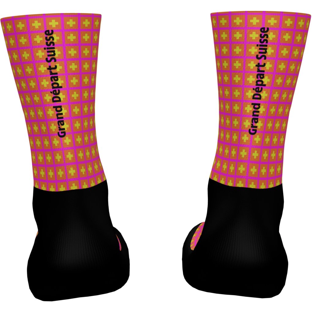 Santini Femmes Avec Zwift Grand Départ Suisse Socks - Tour de France™ 2026 Collection RE652HPSUIS6TDF - arancio fluo AF