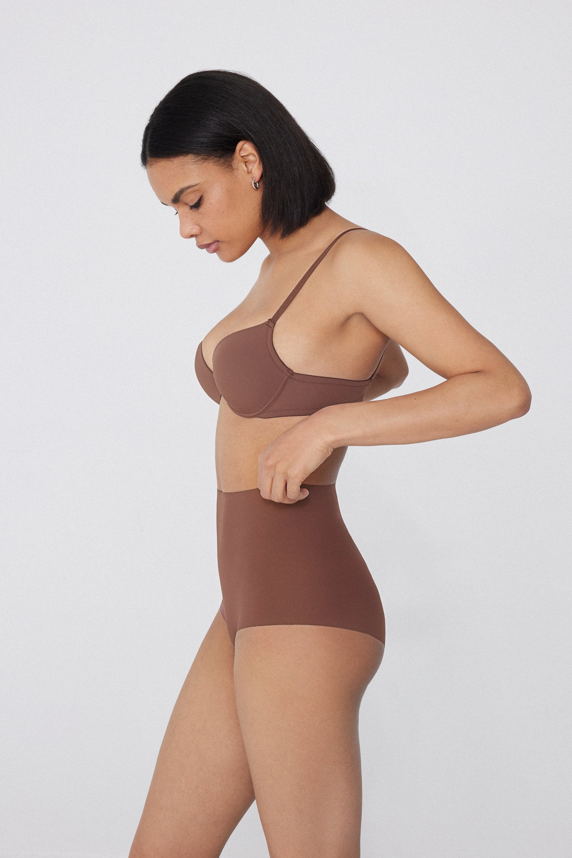 High-Waisted Laser-Cut Recycled Microfibre French Knickers