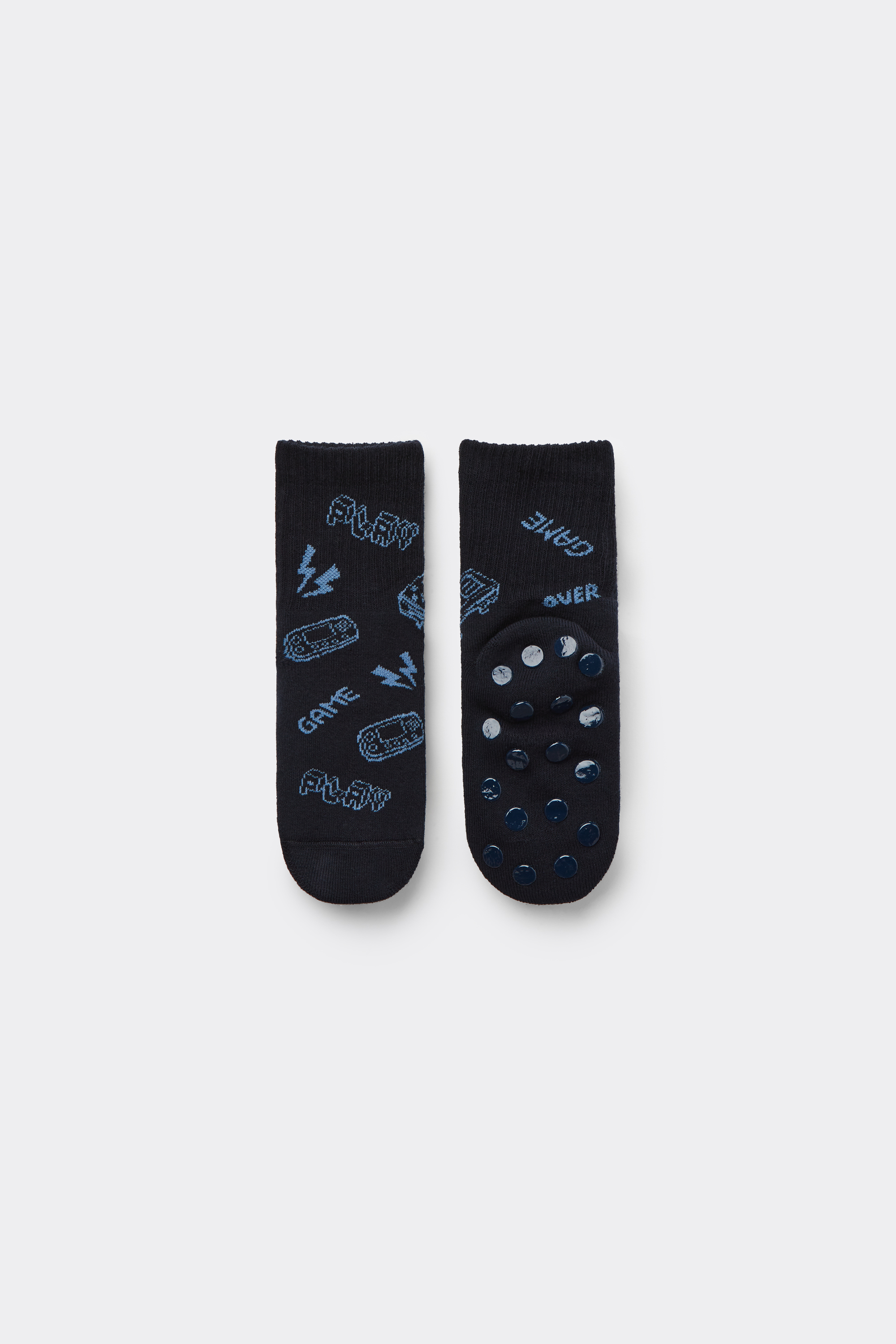 Boys' Short Non-Slip Patterned Socks