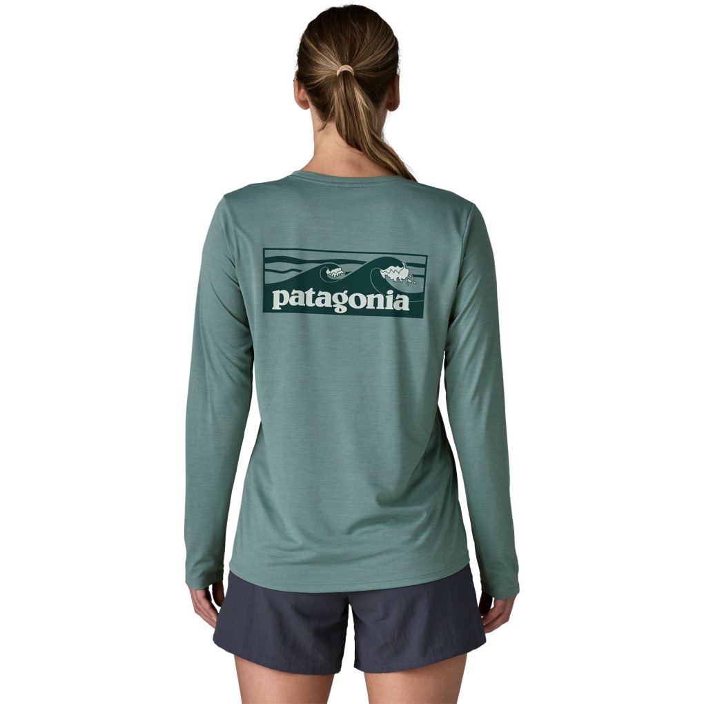 Patagonia Cap Cool Daily Longsleeve Shirt Women - Boardshort Logo - Blue Sage - Light Blue Sage X-Dye