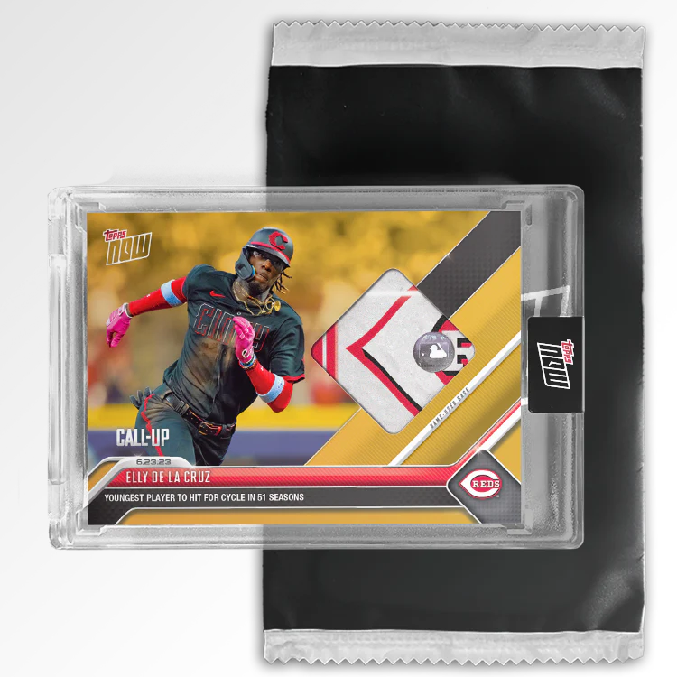 Game-used Base Relic # to 199 or Lower - Elly De La Cruz - 2023 MLB TOPPS NOW® Card 485
