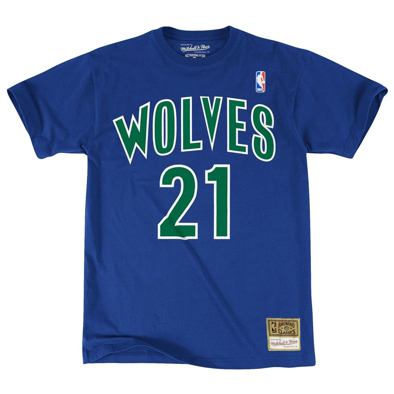 Kevin Garnett #21 Minnesota Timberwolves Mitchell & Ness NBA Tee Blue