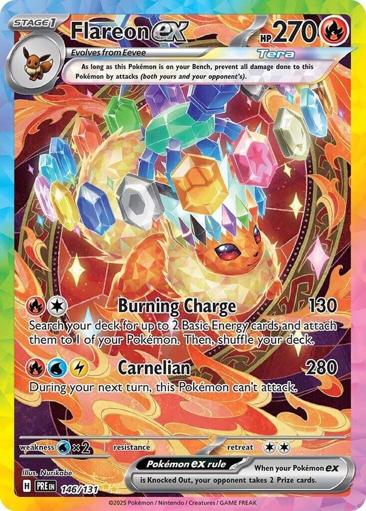 Pokemon SV: Prismatic Evolutions 146/131 Flareon ex Near Mint