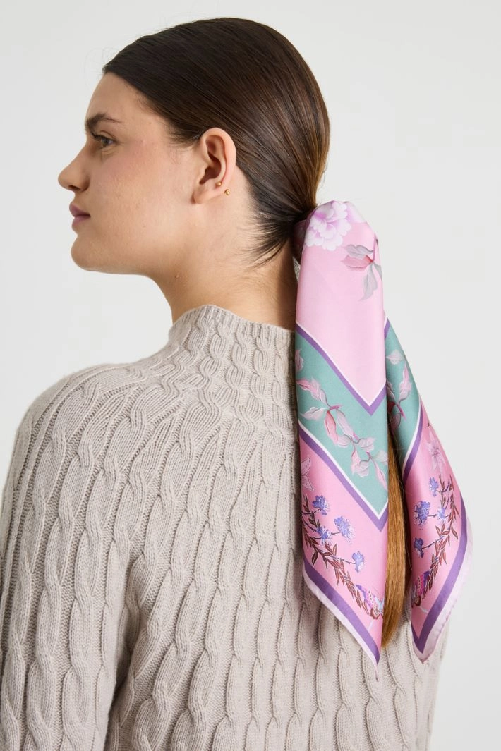 Silk twill scarf - PINK