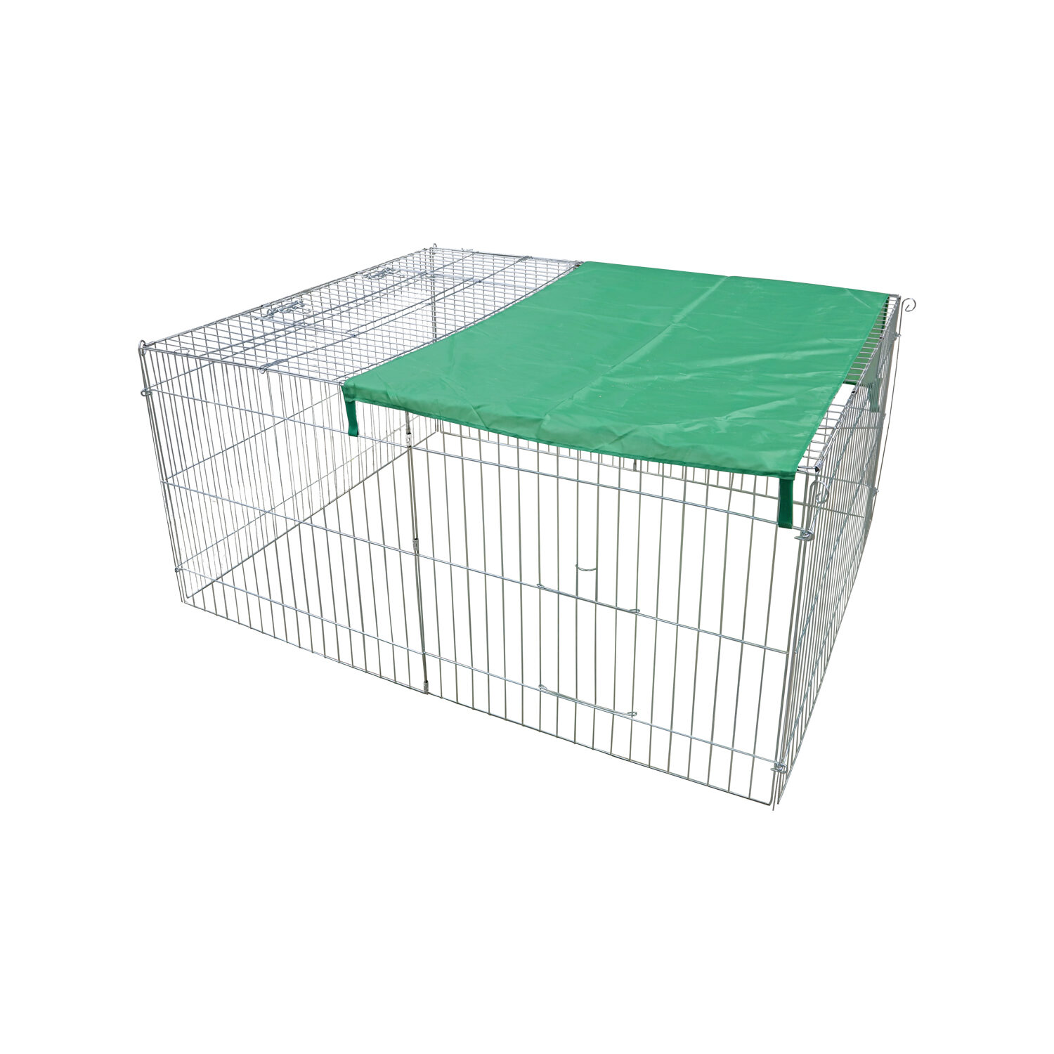 Boon Wire Run with Pointed Roof Galvanised - 90 x 75 x 75 cm