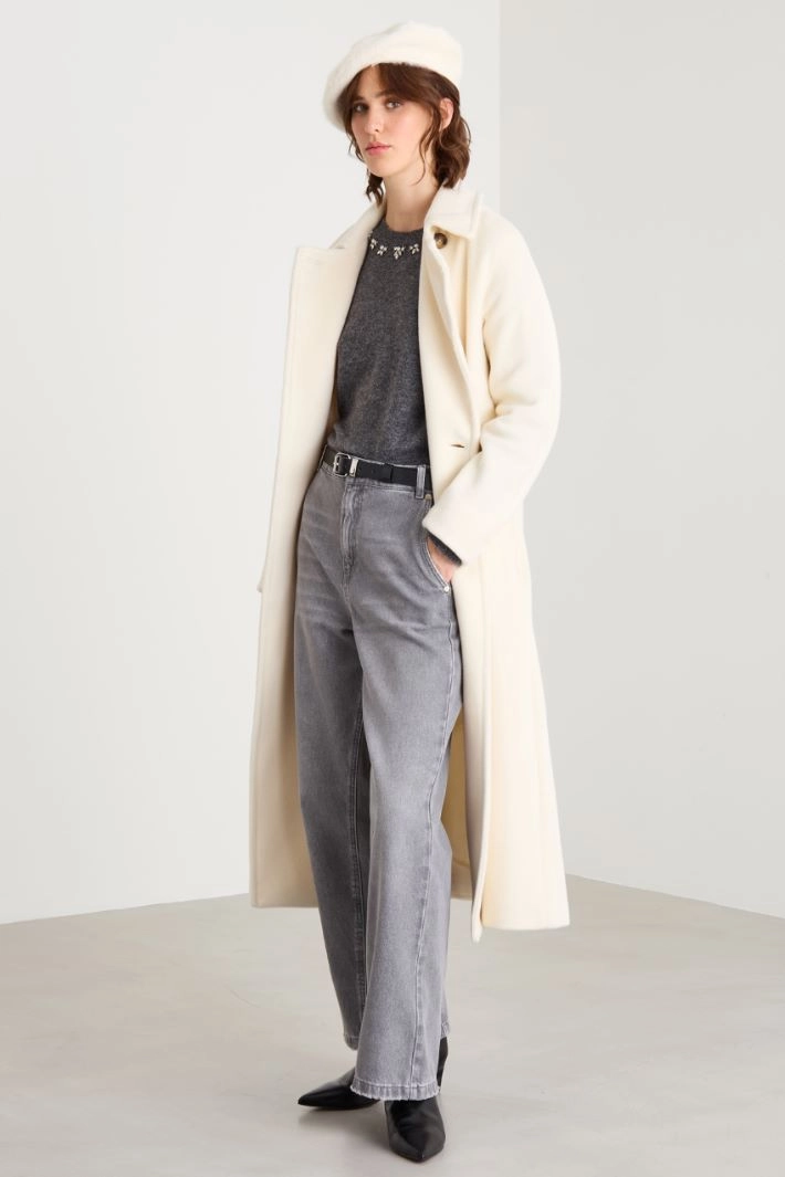 Belted coat - WHITE