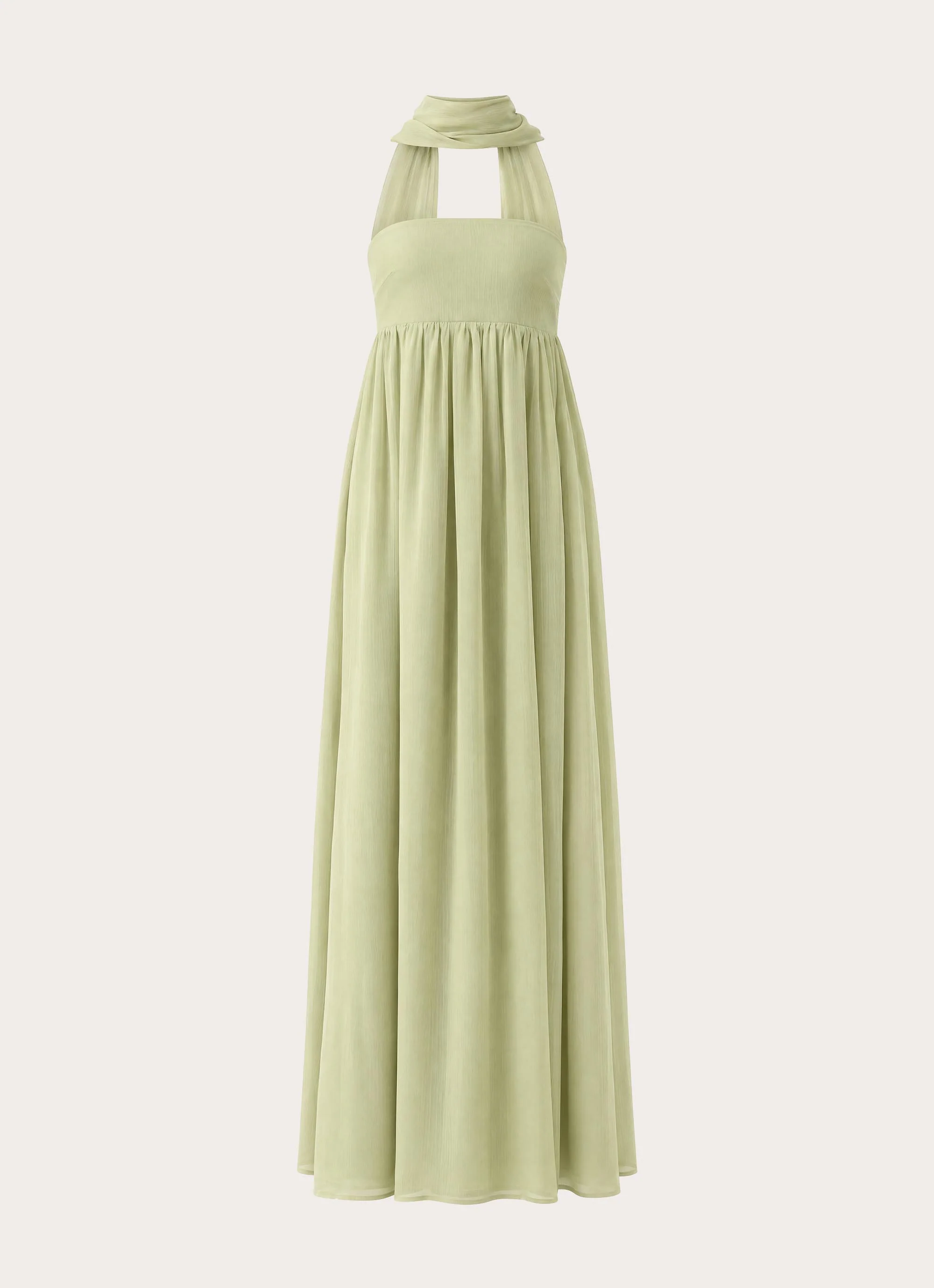 Elarose Scarf Maxi Dress - Soft Lime