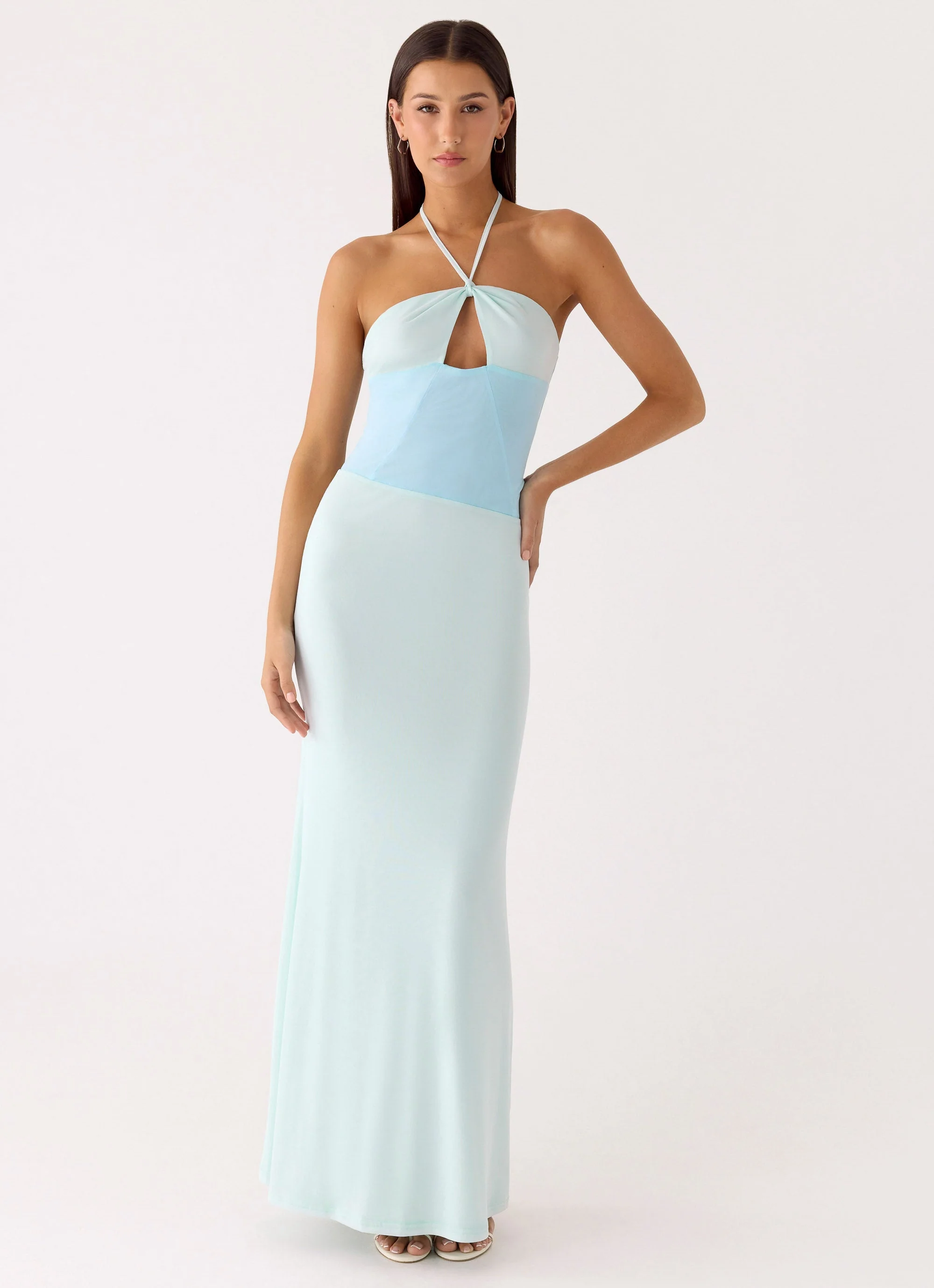Romilly Mesh Maxi Dress - Teal