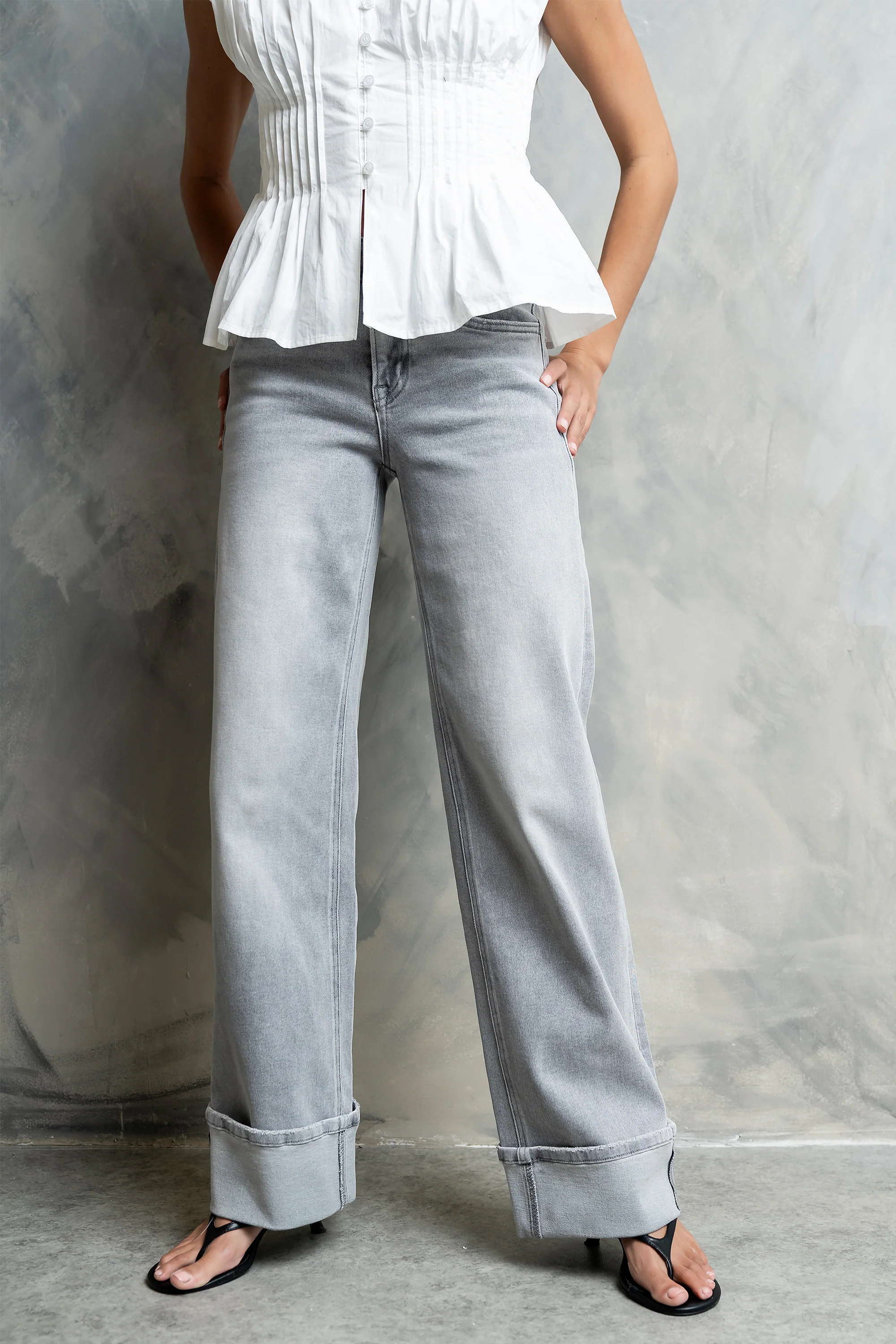 Vinnie Mid Rise Wide Leg Jeans