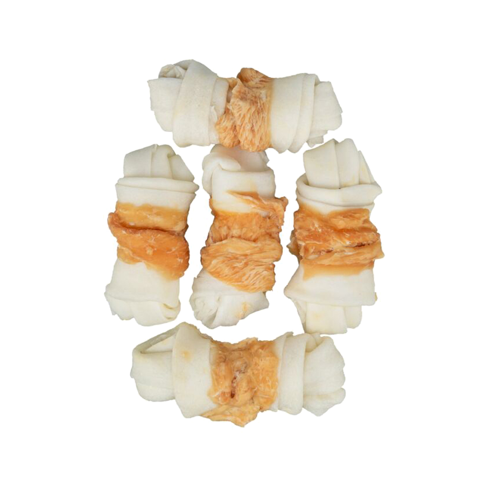 Denta Fun Knotted Chicken Chewing Bones - 5cm - 5 pieces/70g
